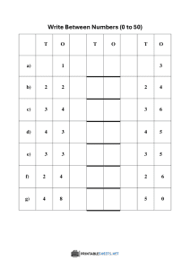 thumbnail of Write Between Numbers (0 to 50)