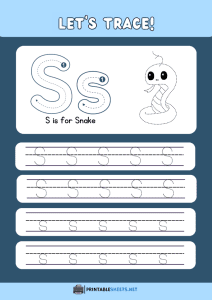 thumbnail of Trace and Write Uppercase and Lowercase S s